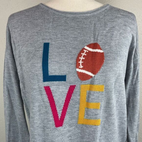 Rachel Zoe Football Sweater Size L EUC - Picture 2 of 7